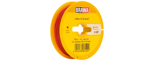 BRAWA 3152 - schakeldraad 0,14mm² 25m rood