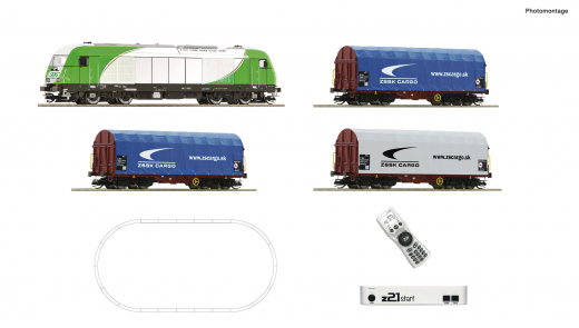 Roco 5190001 - set digital de arranque z21: locomotora diésel SETG ER 20 con vagones de mercancías