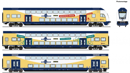 Roco 6220105 - 2-tlg. Set: Doppelstockwagen, metronom, AC