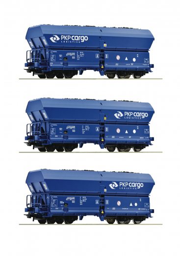 Roco 76046 - 3 pz. Set: carro a scarico automatico, PKP Cargo