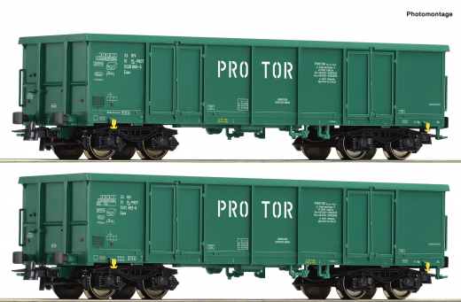 Roco 77032 - 2-piece set: Open freight wagons, PROTOR