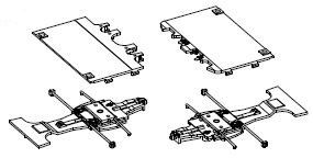 PIKO ET72207-228 - Piastra di transizione A+B, 2x vaschetta piana per semirimorchio