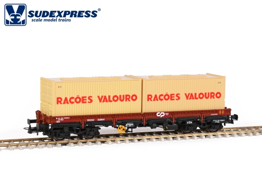 SUDEXPRESS S454058 - CP-wagen SGS-versie gemengde rem x 2 containers Raçoes Valouro