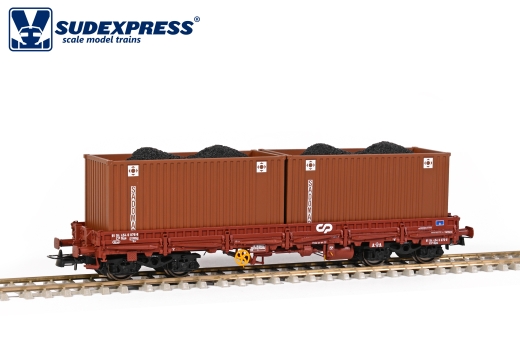 SUDEXPRESS S454076 - CP wagon SGS air brake version x 2 containers Sadomar for Spain