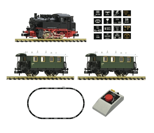 Fleischmann 5160003 - Analogue Start Set: Steam locomotive BR 80 with passenger train