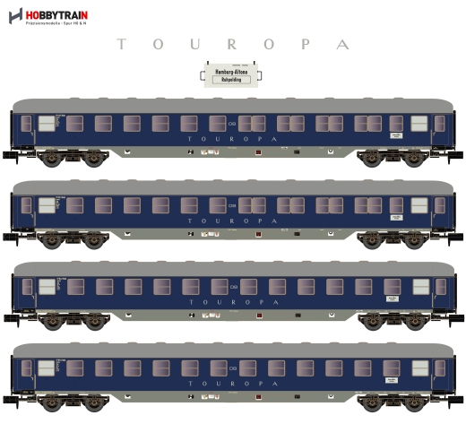 Hobbytrain H22200 - 4 st. TOUROPA Set 1 DB Ep.IIIb 2xBcm53/2xBcm53-60