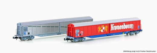 Hobbytrain H23442 - Juego de 2 vagones de pared deslizantes Habis SNCF/Kronenbourg, Ep.IV