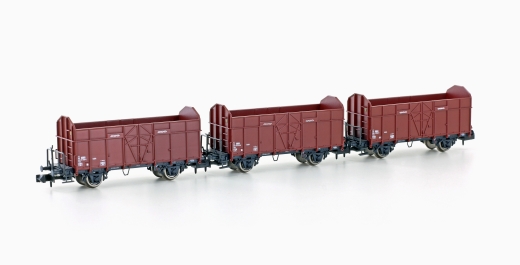 Hobbytrain H24301 - Coffret de 3 wagons marchandises ouverts Fbkk SBB, Ep.IV