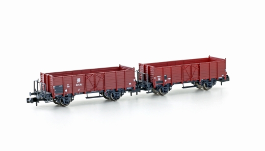 Hobbytrain H24351 - Juego de 2 vagones de mercancías abiertos L6 SBB, Ep.III, versión de madera