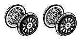 PIKO ET51600-76 - Wheel set with gear + traction tire (2 pcs.)