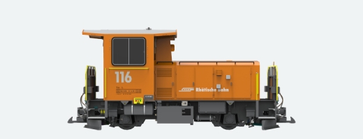 ESU 30490 - Locomotora diésel, Pullman IIm, Schöma TM 2/2 larga, 116 RHB, naranja, Ep VI