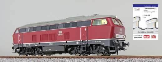 ESU 31000 - Locomotiva diesel, H0, BR 216, V160 130 DB, rosso antico, Ep III