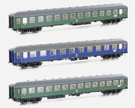 Hobbytrain H43041 - 3er Set Personenwagen DB, Ep.IVa, D1213, AC