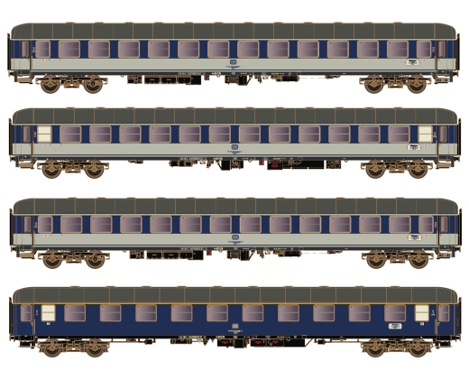 Hobbytrain H43044 - 4er Set Personenwagen DB / Dolomiten Express, Ep.IV, Set 2