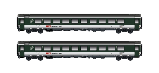 Hobbytrain H25502 - Set di 2 carrozze passeggeri Bpm, 2a classe. (UIC Z1) FFS, Ep.V-VI, grigio