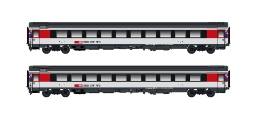 Hobbytrain H25503 - Set van 2 personenrijtuigen Bpm, 2e klas. (UIC Z1) SBB, afleveringVI