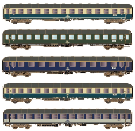 Hobbytrain H43048 - 5er Set Personenwagen DB, Ep.IVa, D912