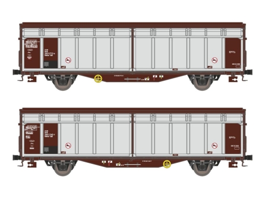 Hobbytrain H24653 - Set of 2 sliding wall carriages Hbbillns DR, Ep.IV-V