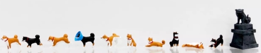 Kato K06604 - Figure Set Shiba Dogs, 1/87, 11 pcs.