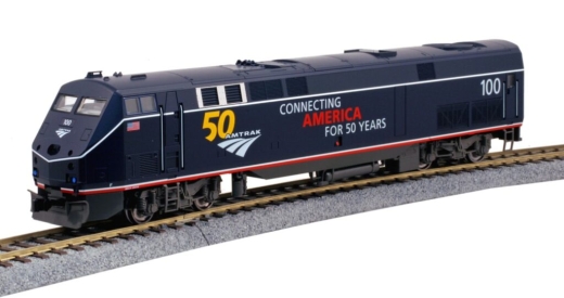 Kato K376113 - Locomotiva diesel GE P42 Amtrak, Ep.VI, #100, 50° An., blu