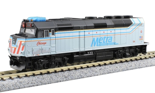 Kato K176-CHICAGO - Diesellocomotief EMD F40PH METRA, aflevering VI, #104, STAD CHICAGO