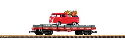 PIKO 38776 - G autotransportwagen Kerstmis met VW stationwagen