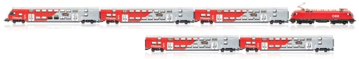 Jägerndorfer JC71612 - H0 DC 4-delige ÖBB Wiesel + elektrische locomotief HE geluid