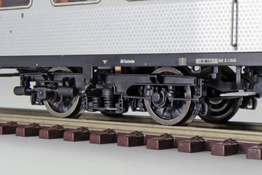 ESU 36485 - n-car, H0, ABnrzb 704, 1st/2nd class, DB Ep. IV, silver, peacock eye, frame ocean blue, roof umbra grey, DC