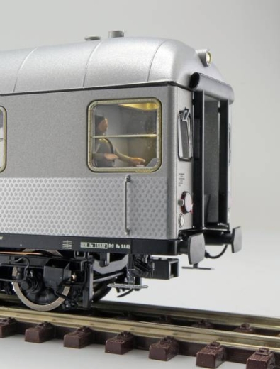 ESU 36488 - n-auto, H0, BD4nf-59, Esn, stuurstandrijtuig, DB Ep III, zilver, pauwoog, zwart frame, zilver dak, DC