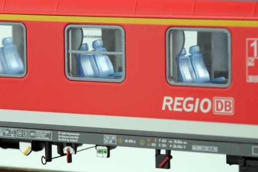 ESU 36498 - n-car, H0, Bnrz451, 2.ª clase, DB Ep V, turquesa menta, gris claro, DC.