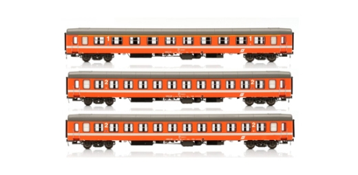 Jägerndorfer JC90401 - Set van 3 UIC-X pre-serie personenautos ÖBB, aflevering IV, oranje