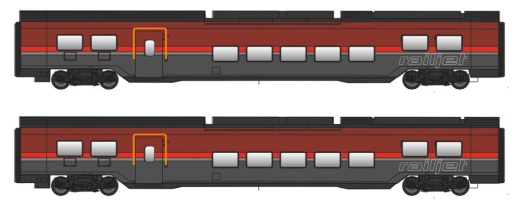 Jägerndorfer JC11221 - Set of 2 Railjet carriages DANI ÖBB, Ep.VI, Basic, AC