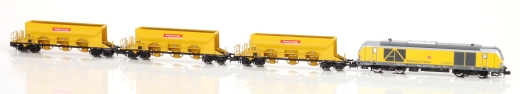 LemkeCollection LC96003 - Bouwtrein diesellocomotief BR 247 + 3x grindwagens DB Bahnbau, Ep.VI