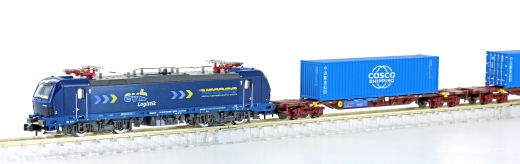 LemkeCollection LC96004 - Goederentrein elektrische locomotief BR 192 + 2x EVB containerwagens, Ep.VI