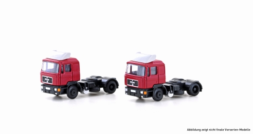 LemkeCollection LC4073 - Lot de 2 tracteurs routiers MAN F90, 2 essieux, rouge