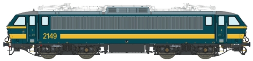 LSModels LS12078S - Locomotora eléctrica HLE 2149 SNCB Ep.VI, azul/amarillo, sonido DCC