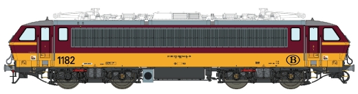 LSModels LS12593S - Elektrische locomotief HLE 1182 NMBS Ep.VI, rood/geel, AC geluid