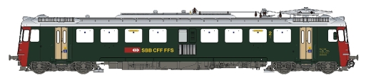 LSModels LS17548 - Automotrice RBe 4/4 SBB, Ep.IV-V, verde/rosso, nuovo logo, AC