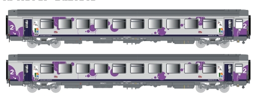 LSModels LS41212 - Coffret de 2 voitures voyageurs VTU SNCF, Ep.VI, Normandie