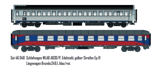 LSModels LS46048 - 2 st. Set WLAB AB30/P Inox -ge. Strepen TRI/Bvcmbz blauw/rood