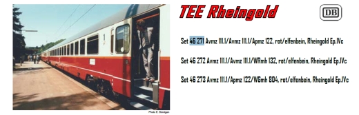 LSModels LS46271 - Rheingold IC Set 1st Class Compartment Car 1st Class Large Capacity Car. Ep.IVb