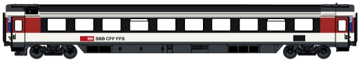 LSModels LS47377 - EC personenwagen, 2e klas. Bpm SBB, Ep.VI, wit/rood/zwart