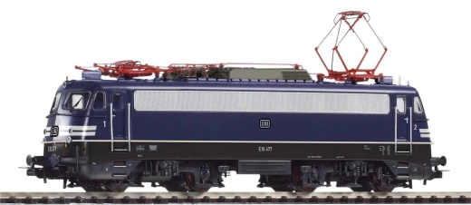 PIKO 51968 - Locomotiva elettrica E 10 477 con strisce di avvertimento DB III + DSS PluX22