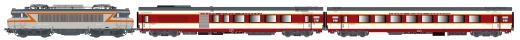 LSModels LS11004 - Passenger train, 3 pieces, BB7200 + 2x GC carriages SNCF, Ep. IV, ETEND