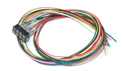 ESU 51950 - Juego de cables con conector hembra de 8 pines según NEM 652, colores de cable DCC, 30 cm de longitud