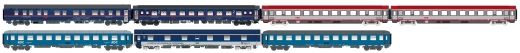 LSModels LS97023N - Juego de 7 vagones de tren nocturno ÖBB Nightjet/CD, Ep.VI, NJ408