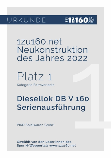 PIKO 40525 - N-diesellocomotief/geluid BR V 160 DB III + Volgende 18 dec.