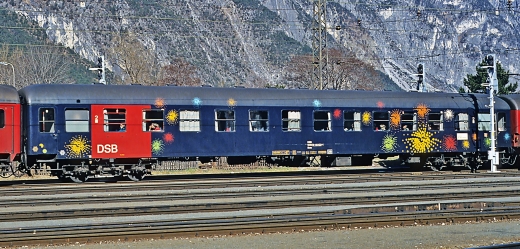 ACME AC52299 - DSB couchette-auto, blauw/rood, tijdperk vijf