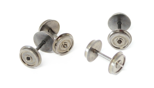 MKD HC6100 - AC wielstellen (4 stuks), aslengte: 25,20 mm, wieldiameter: 10,27 mm, geschikt voor vele goederenwagens met Y25 draaistellen (Rivarossi, Jouef, Electrotren)