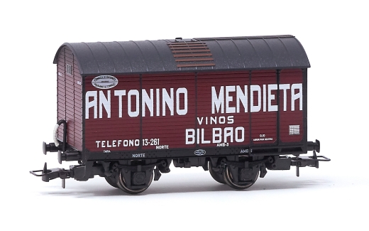 Electrotren HE6060 - NORTE, vagón barril blanco, “Antonio Mendieta – Vinos Bilbao”, Ep.